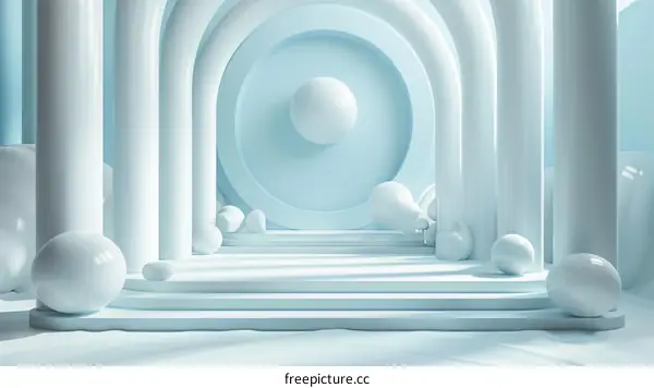 Abstract Light Blue Geometric Display Stand