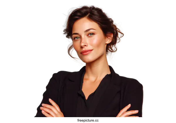 [Transparent Background PNG]Confident Caucasian Woman Portrait