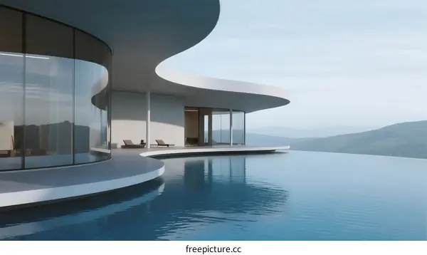 Modern Architectural Masterpiece with Infinity Pool Overlooking Scenic View