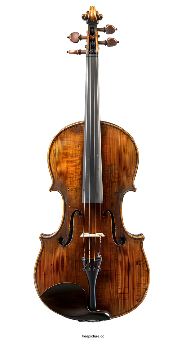 [Transparent Background PNG]Antique Violin Isolated on White Background