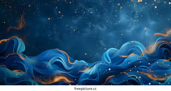 Golden Waves and a Glittering Night Sky