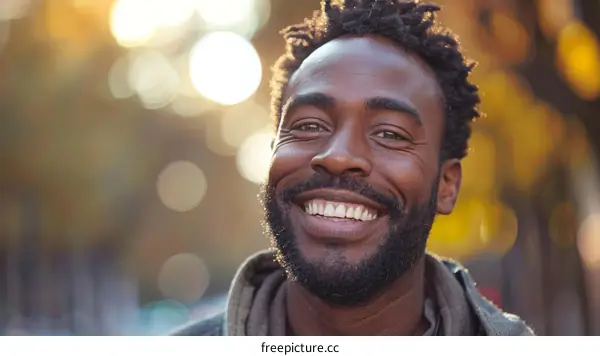 Smiling Black Man Outdoor Portrait