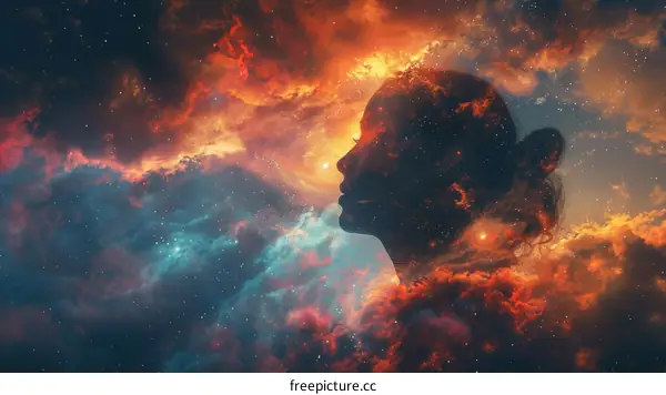 Space Nebula Female Head