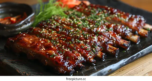 Delicious BBQ Ribs on Plate