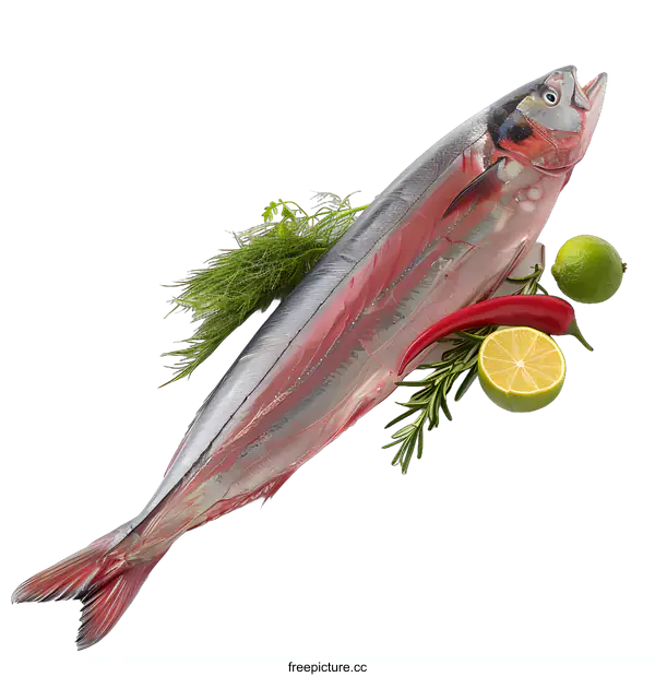 [Transparent Background PNG]Fresh fish with herbs and spices