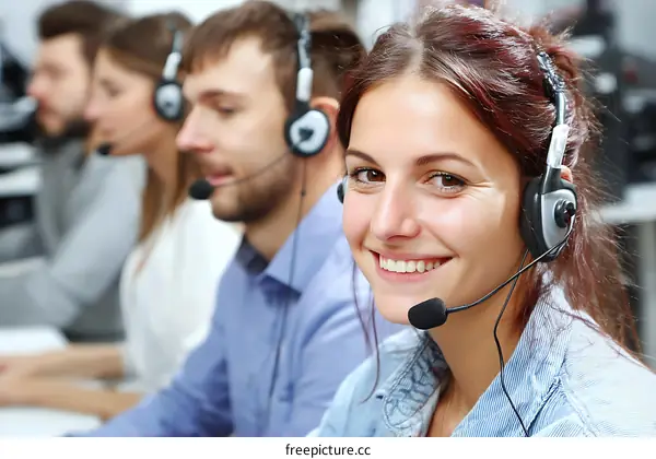 Customer Service Team in a Modern Office