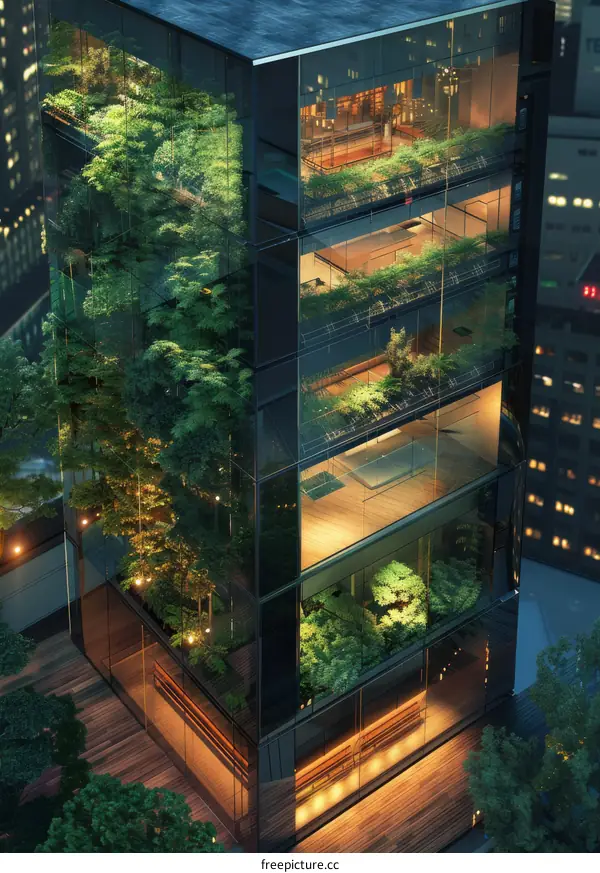 Modern Skyscraper with Vertical Gardens