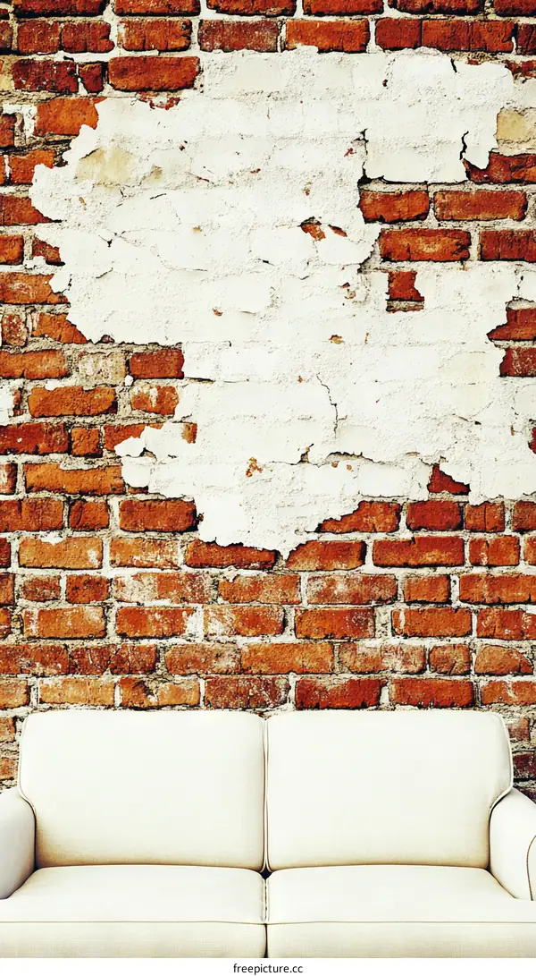 Vintage Brick Wall and Sofa Background