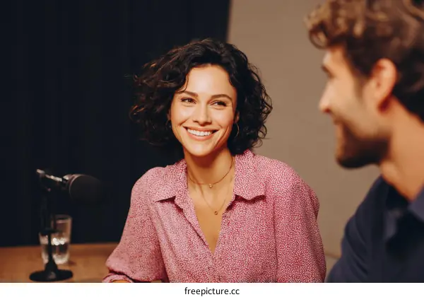 Podcast Interview with Two People Studio Setting