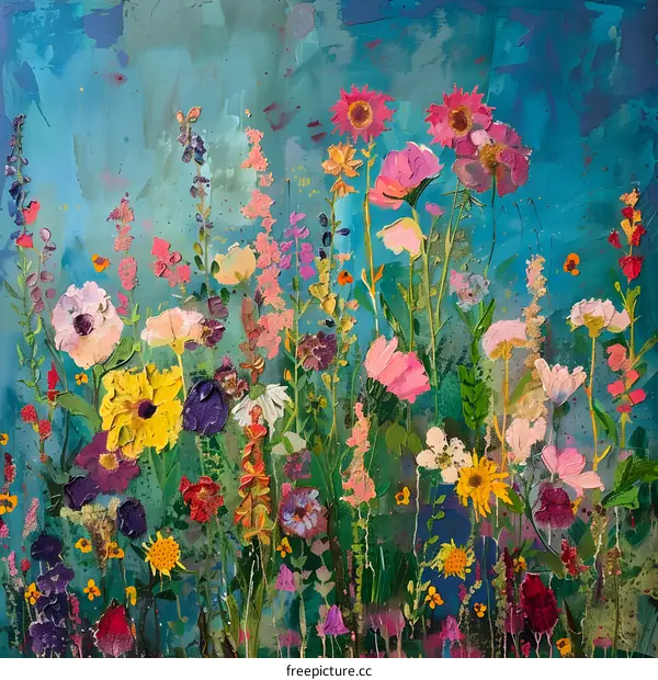 Colorful Floral Art Painting