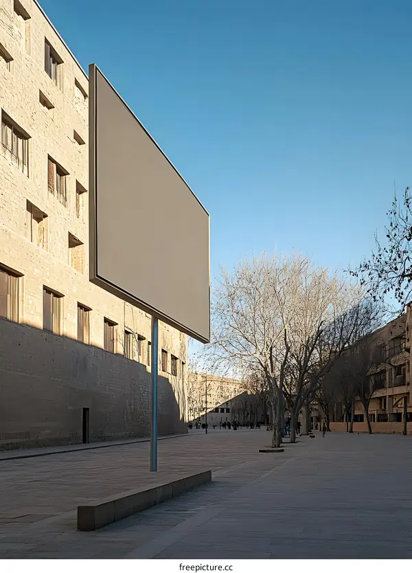 Blank Billboard On A City Street In Spain