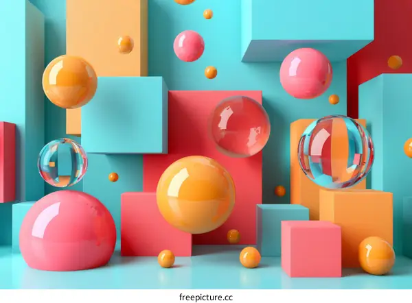 Colorful 3D spheres and cubes