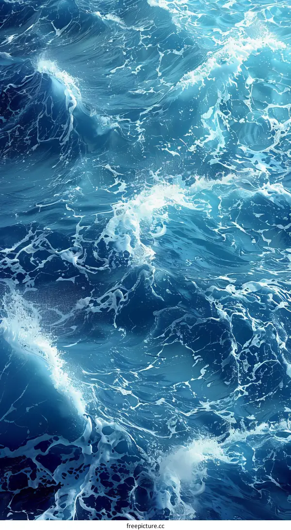 Deep Blue Ocean Waves
