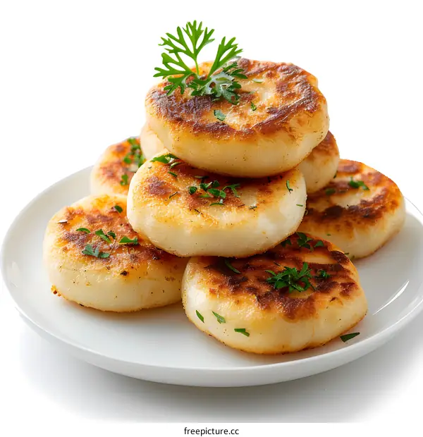 Delicious potato pancakes on plate