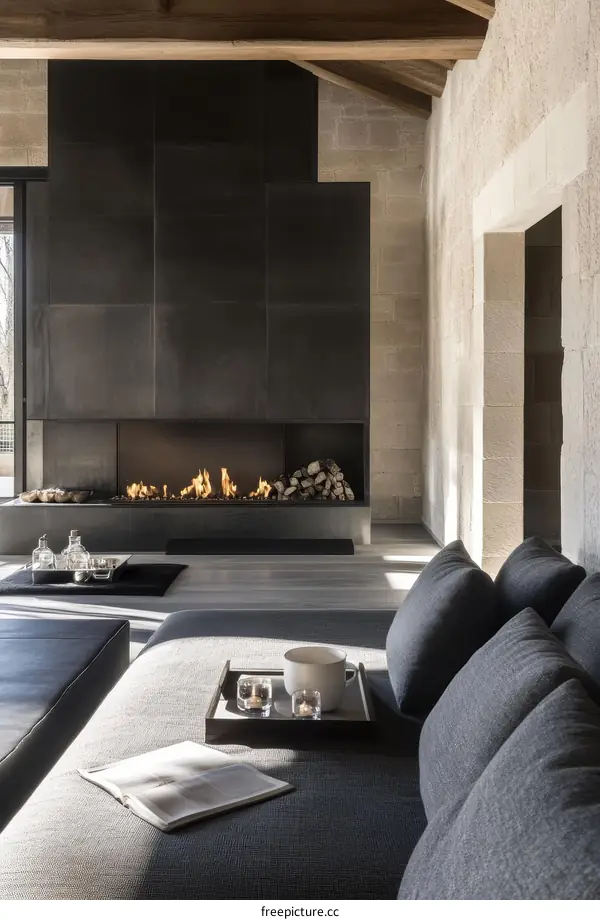 Modern Rustic Living Room with Fireplace