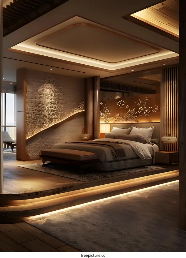 Japanese-style bedroom design renderings