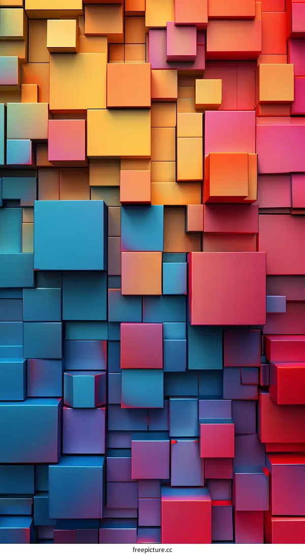 Abstract Colorful Cubes Background