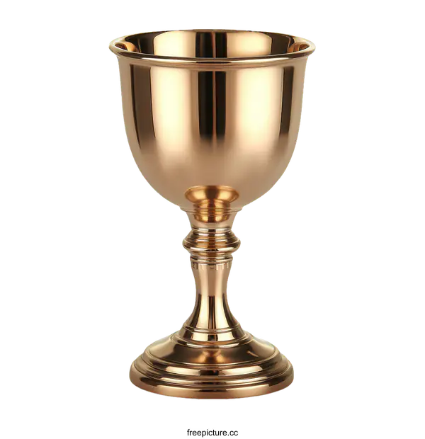 [Transparent Background PNG]Rose Gold Metal Goblet Cup with Detailed Base