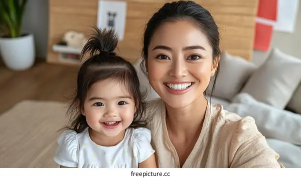 Happy Mother and Daughter Portrait