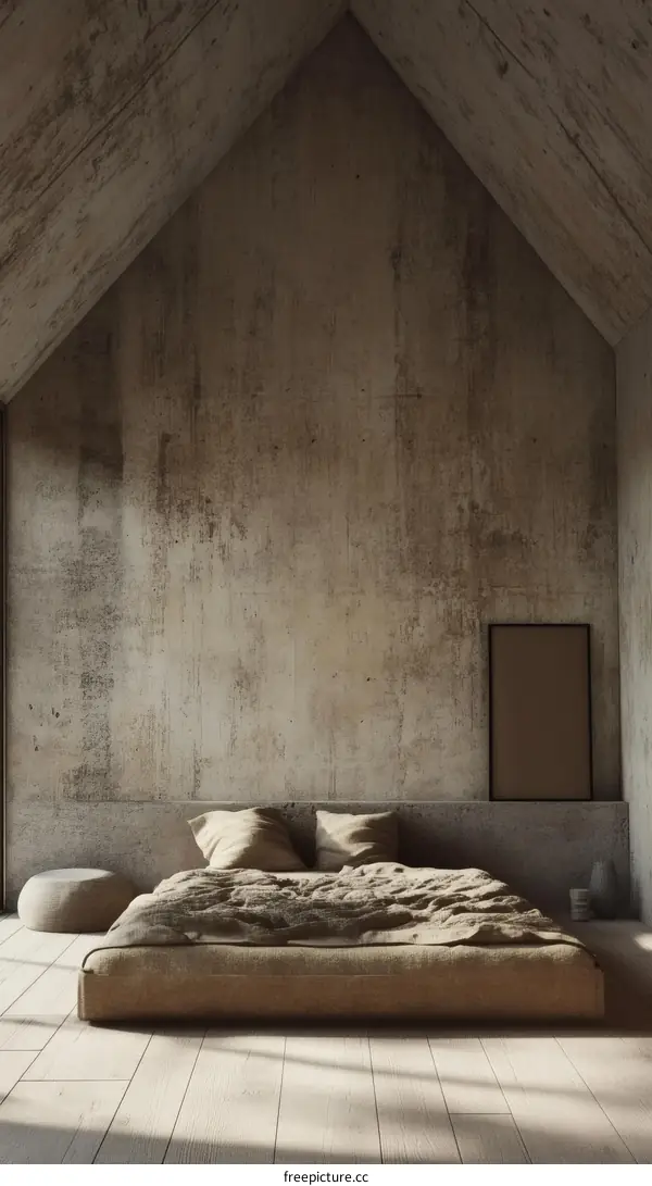 Minimalist Concrete Bedroom Interior Design
