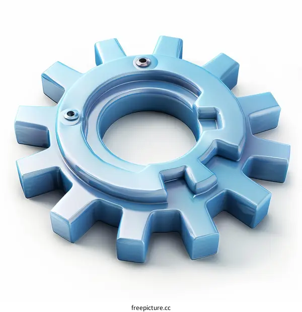 Blue Interlocking Cogs