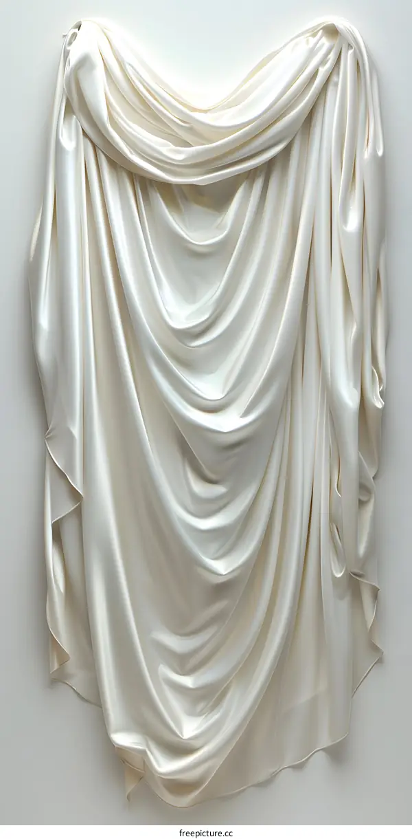 White Fabric Drape on Wall