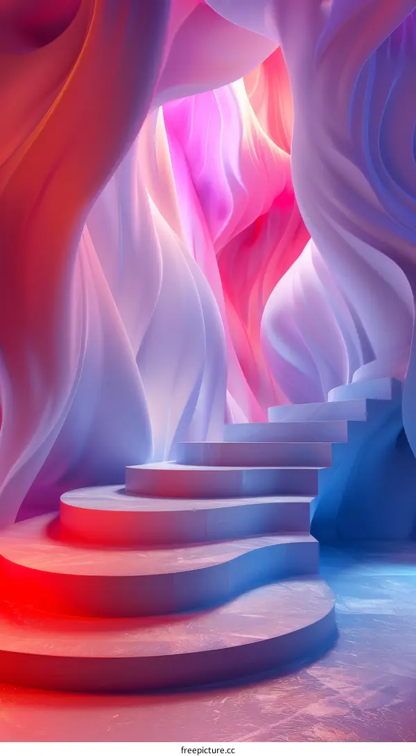 Abstract Stairway Design in Vibrant Colors