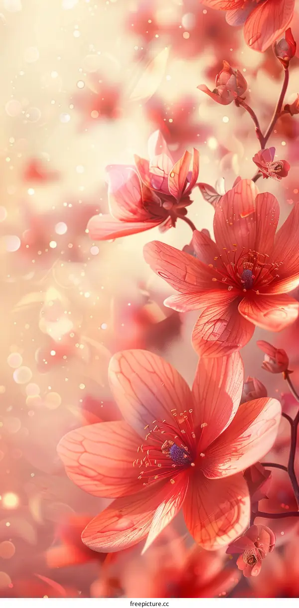 Pink flowers with a blurred background