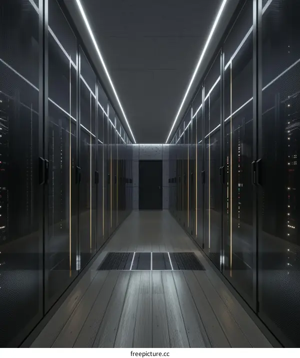 futuristic technology data center server room
