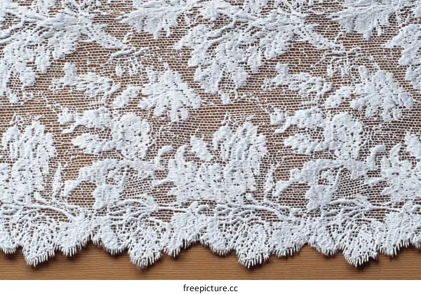 White Lace Fabric with Floral Design
