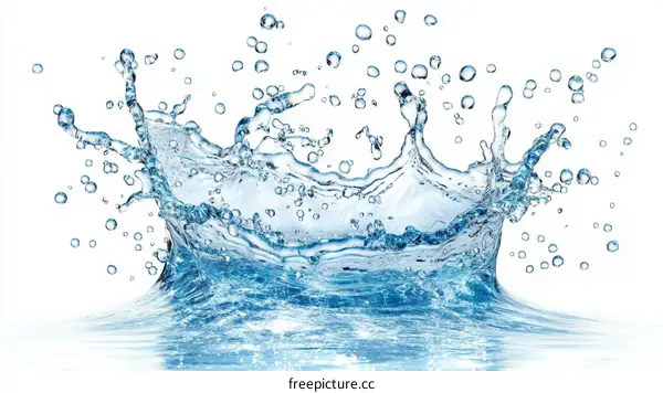 Water Splash Art with Bubbles