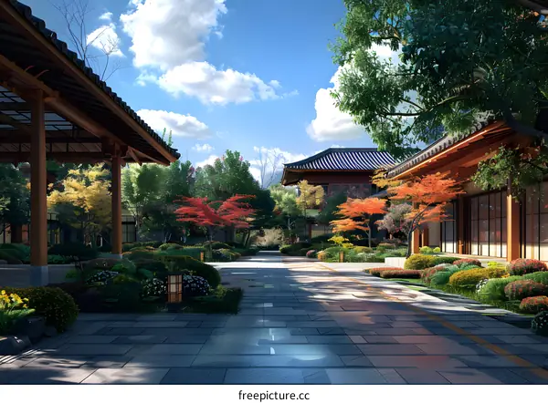 Courtyard of a traditional chinese style house