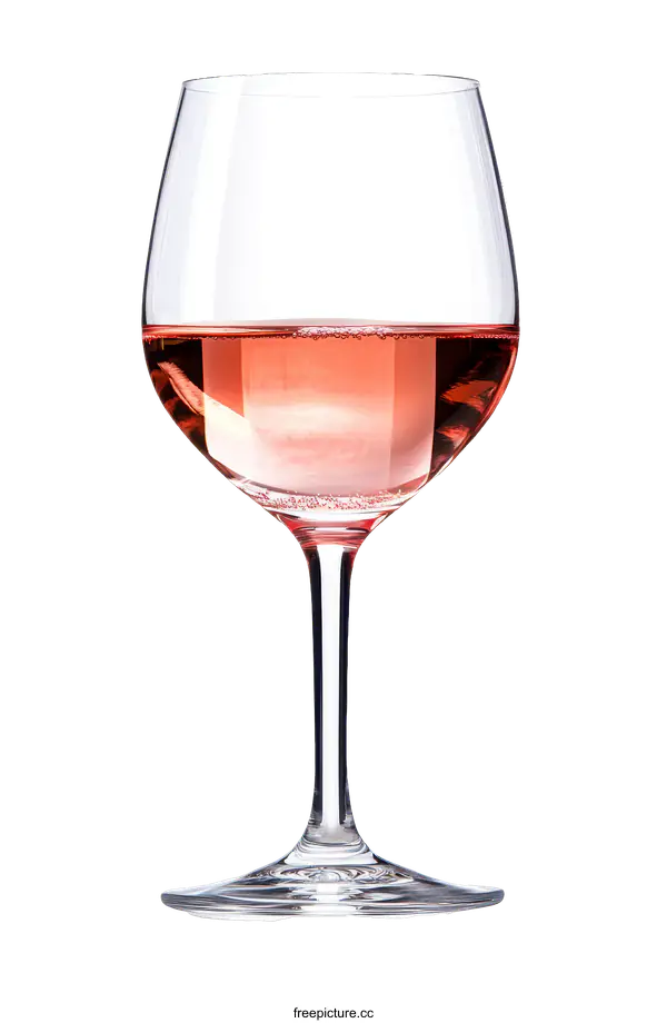 [Transparent Background PNG]Elegant Rose Wine Glass Against White Background