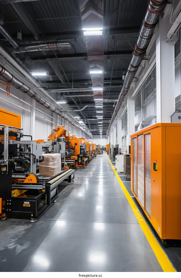 Industrial Production Line Inside Modern Factory