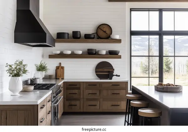 Modern Farmhouse Kitchen with Panoramic Views
