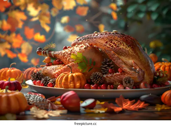 Roasted turkey for Thanksgiving dinner