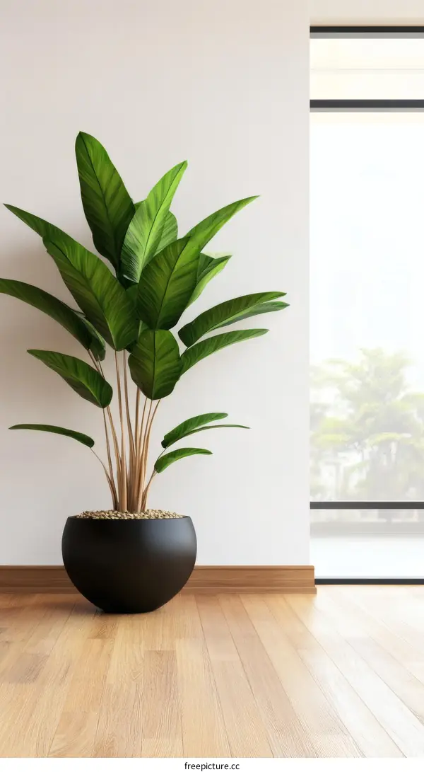 Modern Interior Design with a Lush Houseplant