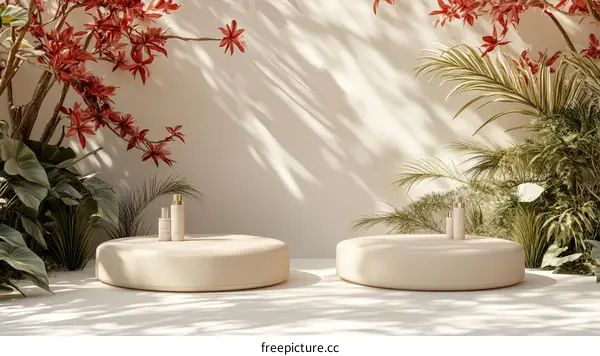 Elegant Botanical Cosmetic Display