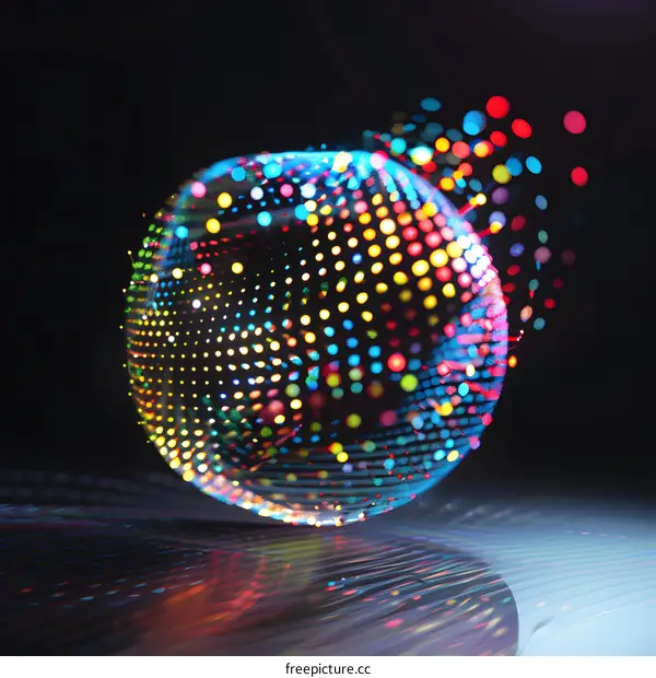 Abstract Sphere of Colorful Lights