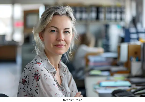 portrait of a businesswoman smiling in an office