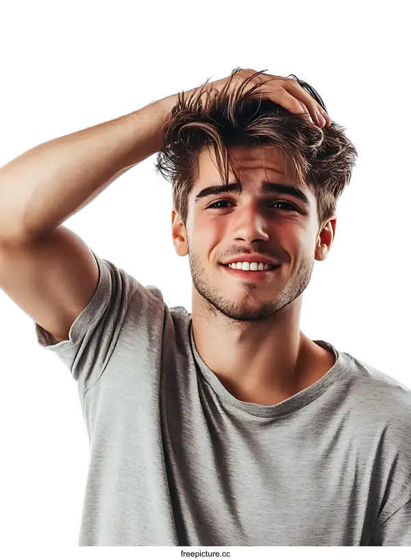 [Transparent Background PNG]Handsome Young Man with Stylish Hair