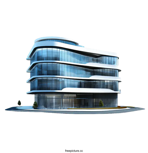 [Transparent Background PNG]Modern Architectural Design of a Multi-Story Building