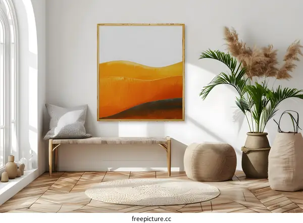 Abstract Minimalist Art Print in a Modern Interior