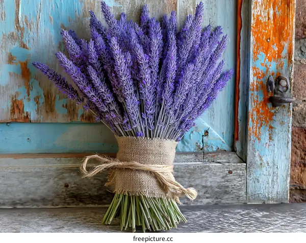 Vintage Lavender Bouquet Decorated Rustic Style
