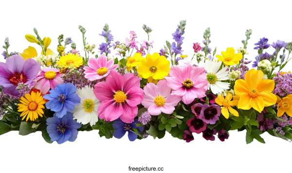 [Transparent Background PNG]Colorful Flower Arrangement Isolated on White Background