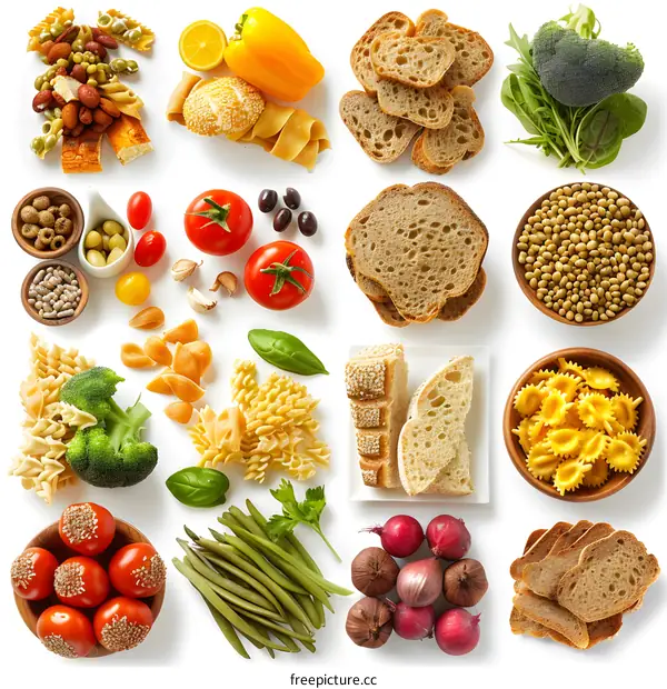 Collection of Healthy Food Ingredients for a Balanced Diet