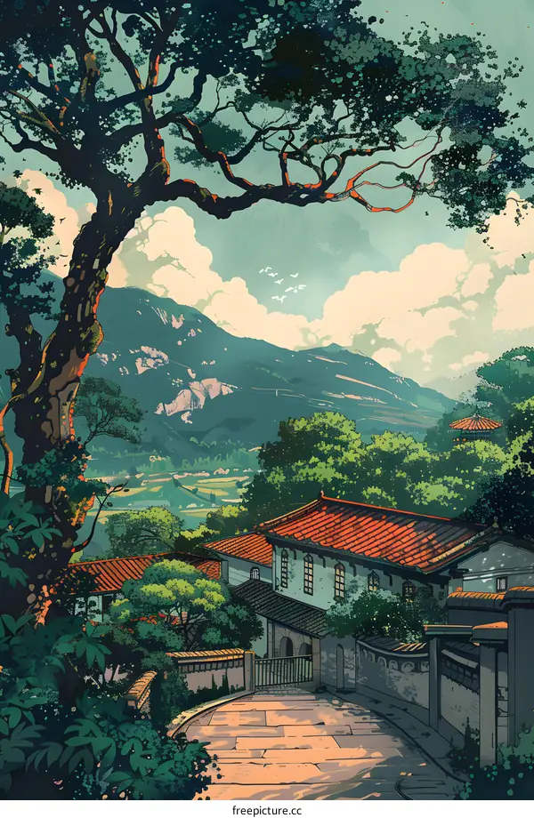 Japanese Village Landscape