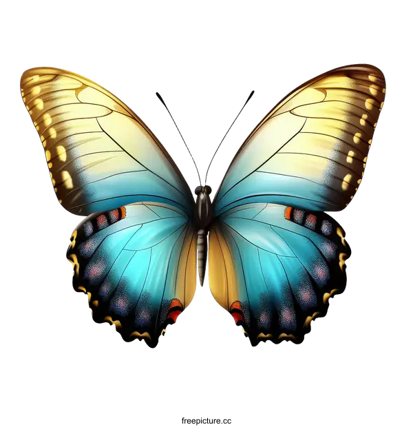 [Transparent Background PNG]Beautiful Colorful Butterfly Illustration