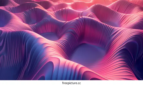 Wavy purple pink landscape