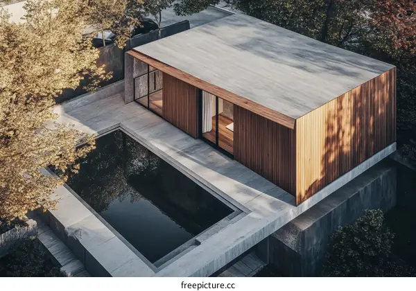 Modern Minimalist House with Swimming Pool and Garden